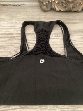 lululemon athletica Black Ruffle-Back Tank Top